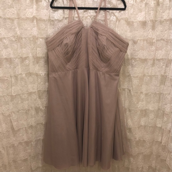 Monsoon Tulle Blush Pink Party Dress Size 18 With a Jeweled Belt - Picture 1 of 5